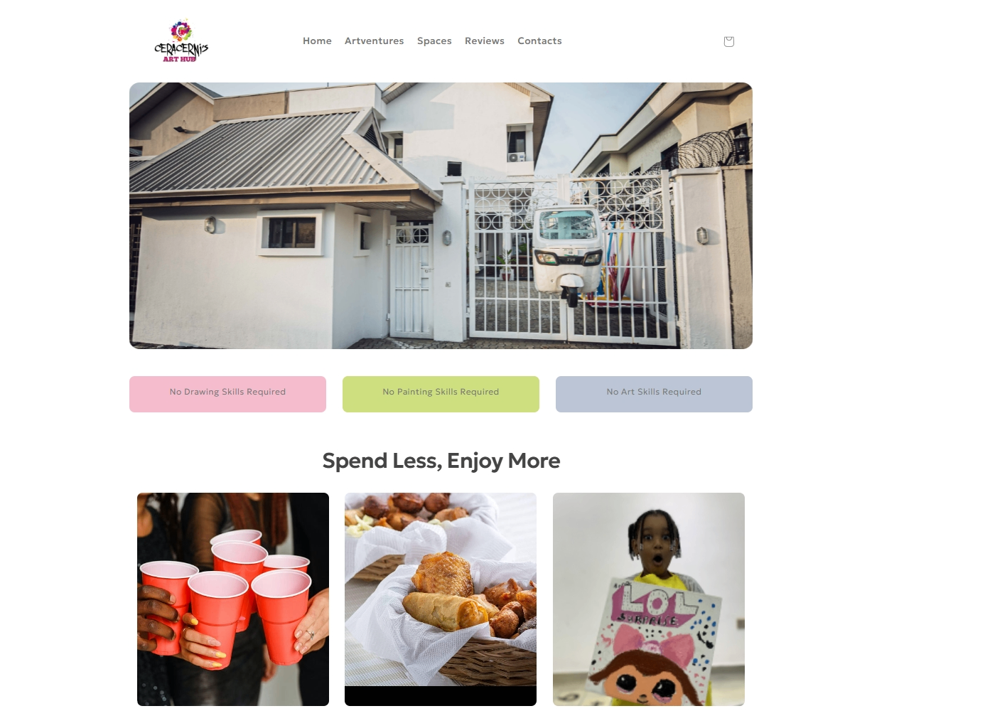 Screenshot of the Ceracerni Art Hub project