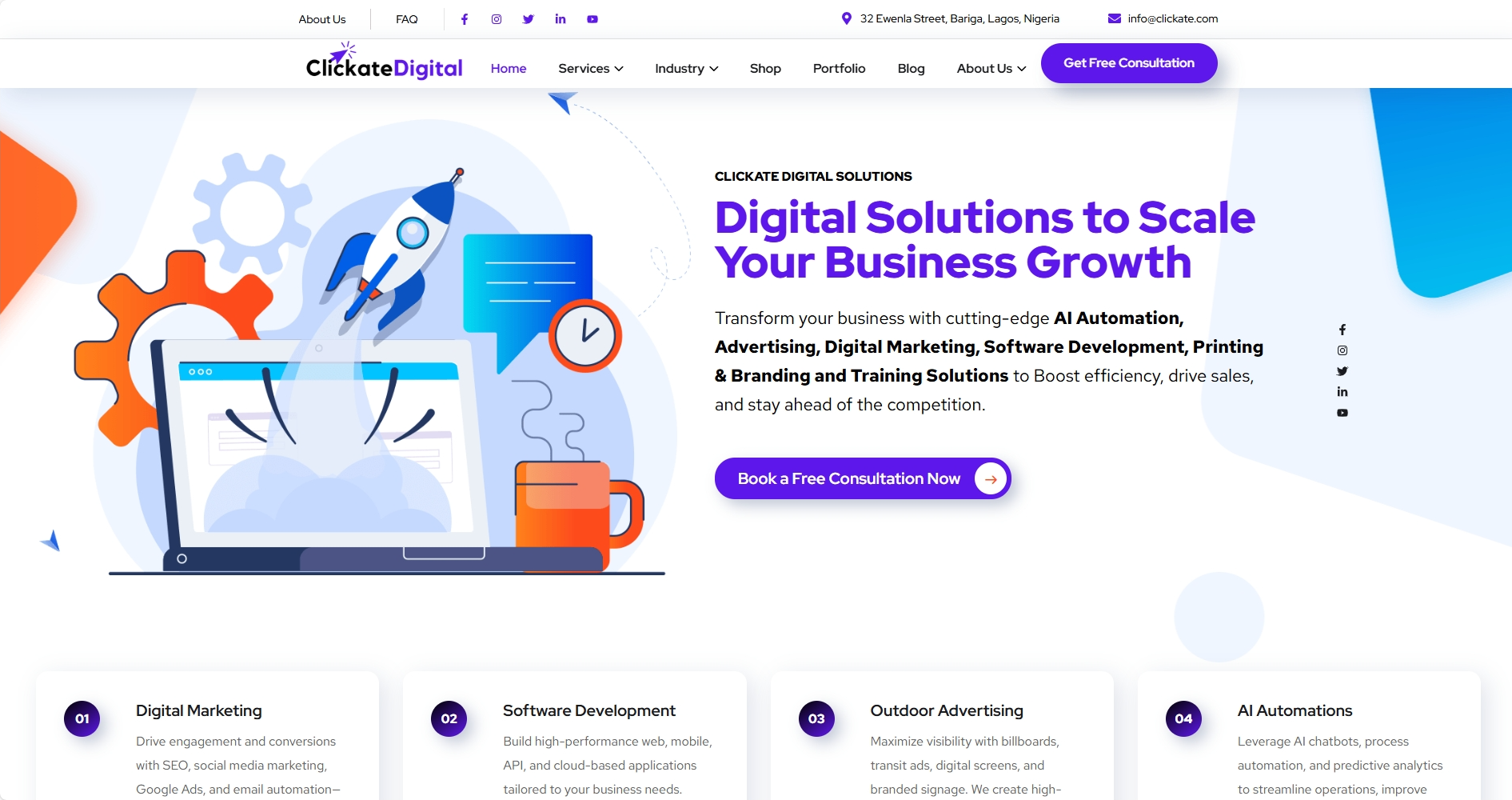 Screenshot of the Clickate project