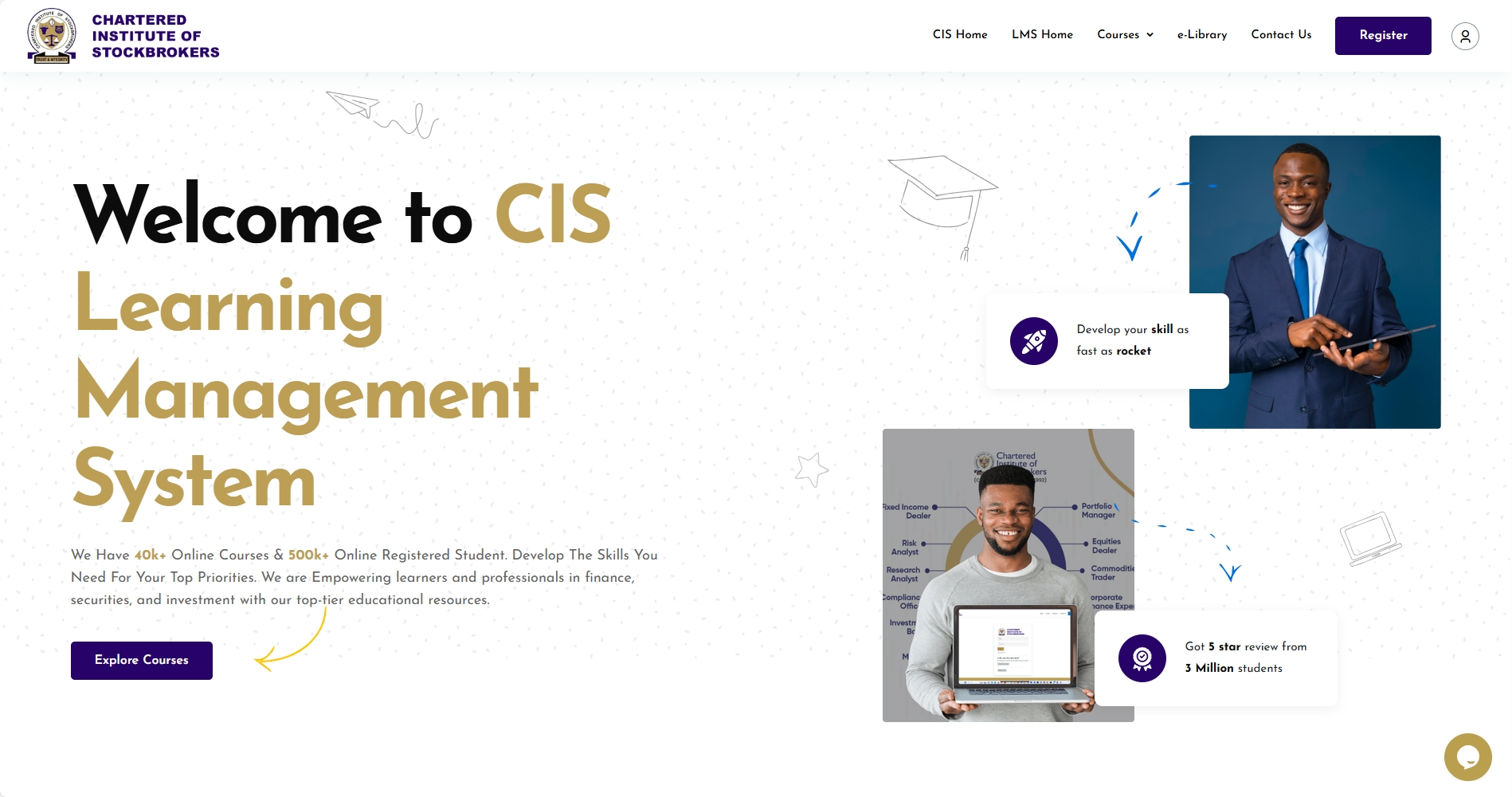 Screenshot of the CIS LMS project